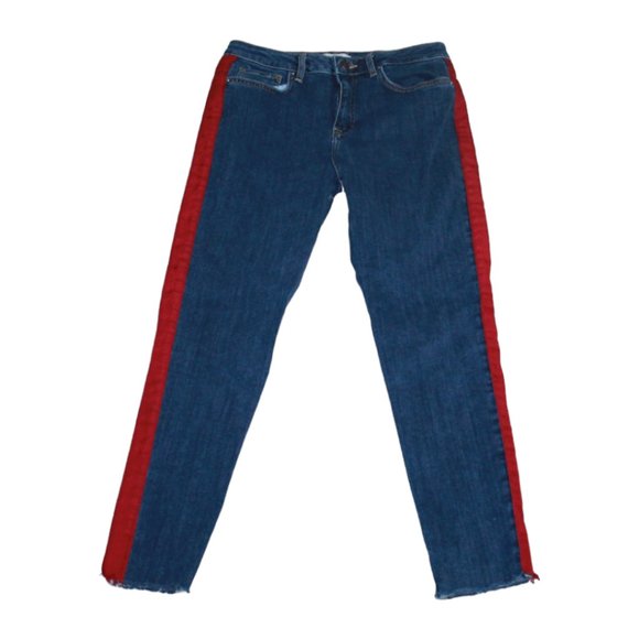 Forever 21 Woman's Jeans Size US 27 Denim Maroon Sides - Picture 1 of 7